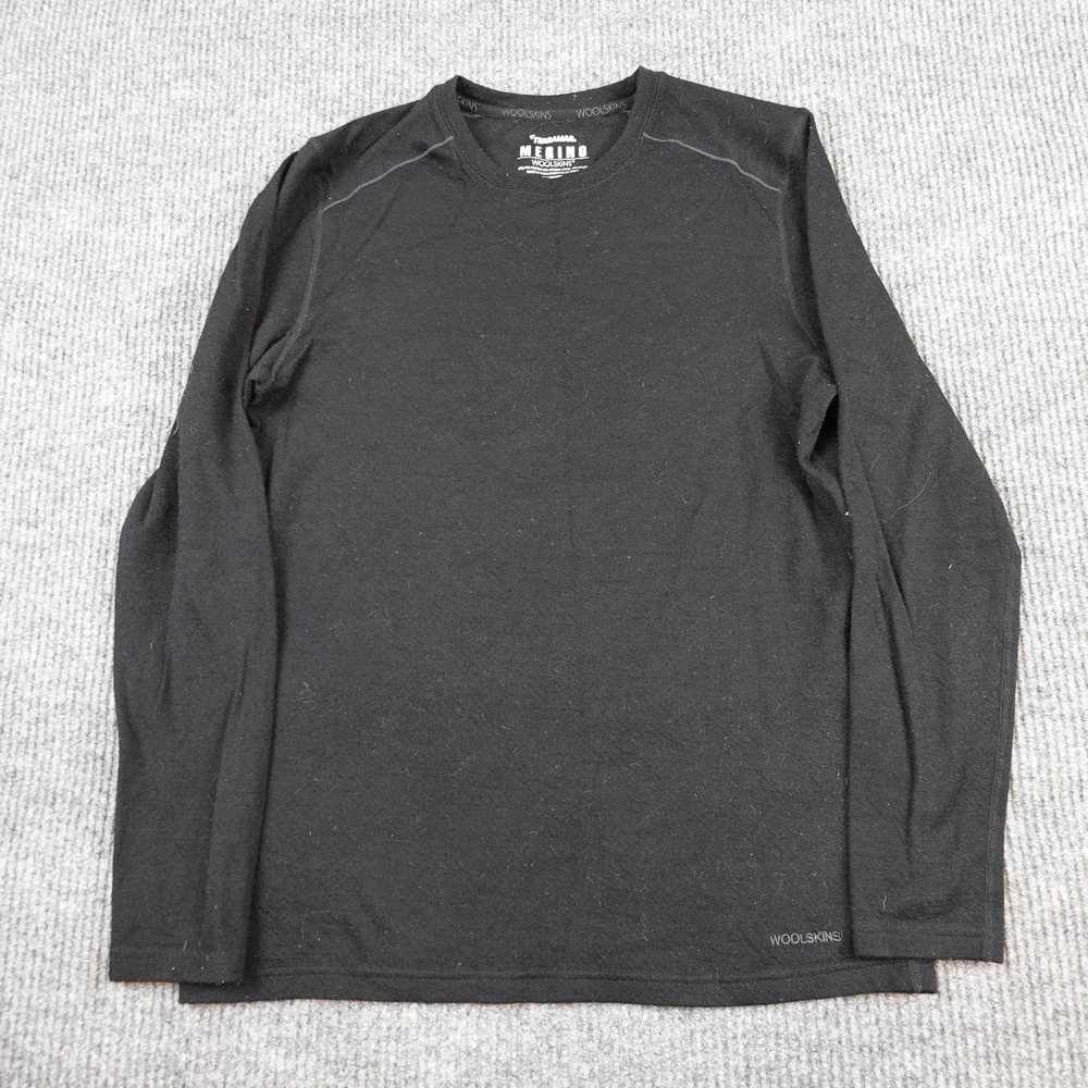 Terramar Merino Woolskins Shirt Mens Large Black Long Sleeve Merino Baselayer